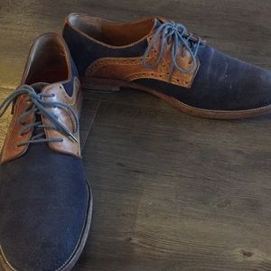 Johnston & Murphy blue suede dress shoes